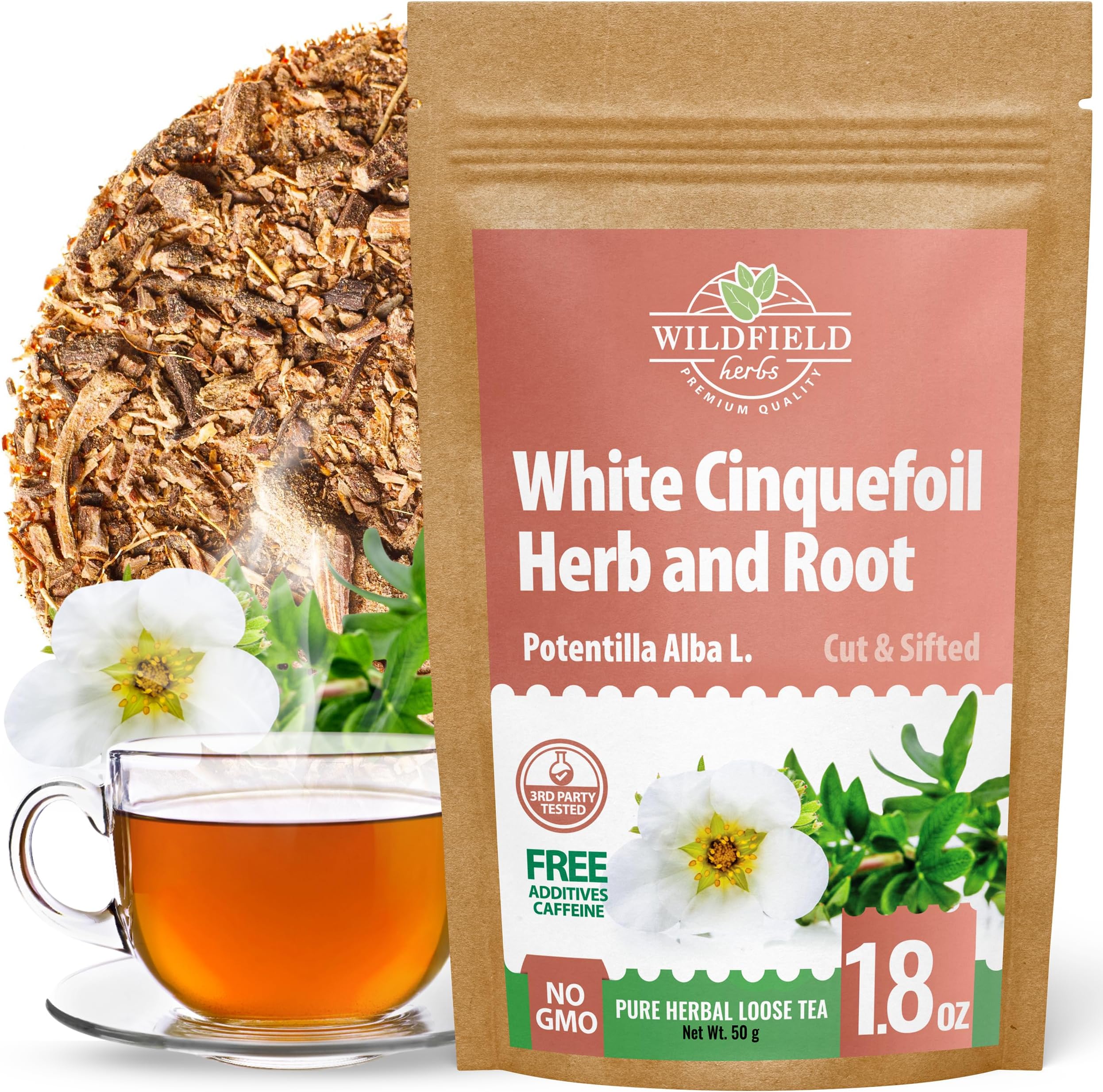1.8 oz. Dried White Cinquefoil Root Herb Herbal Tea Potentilla Alba L.B - 50g Dried Cut Herb Roots Tea