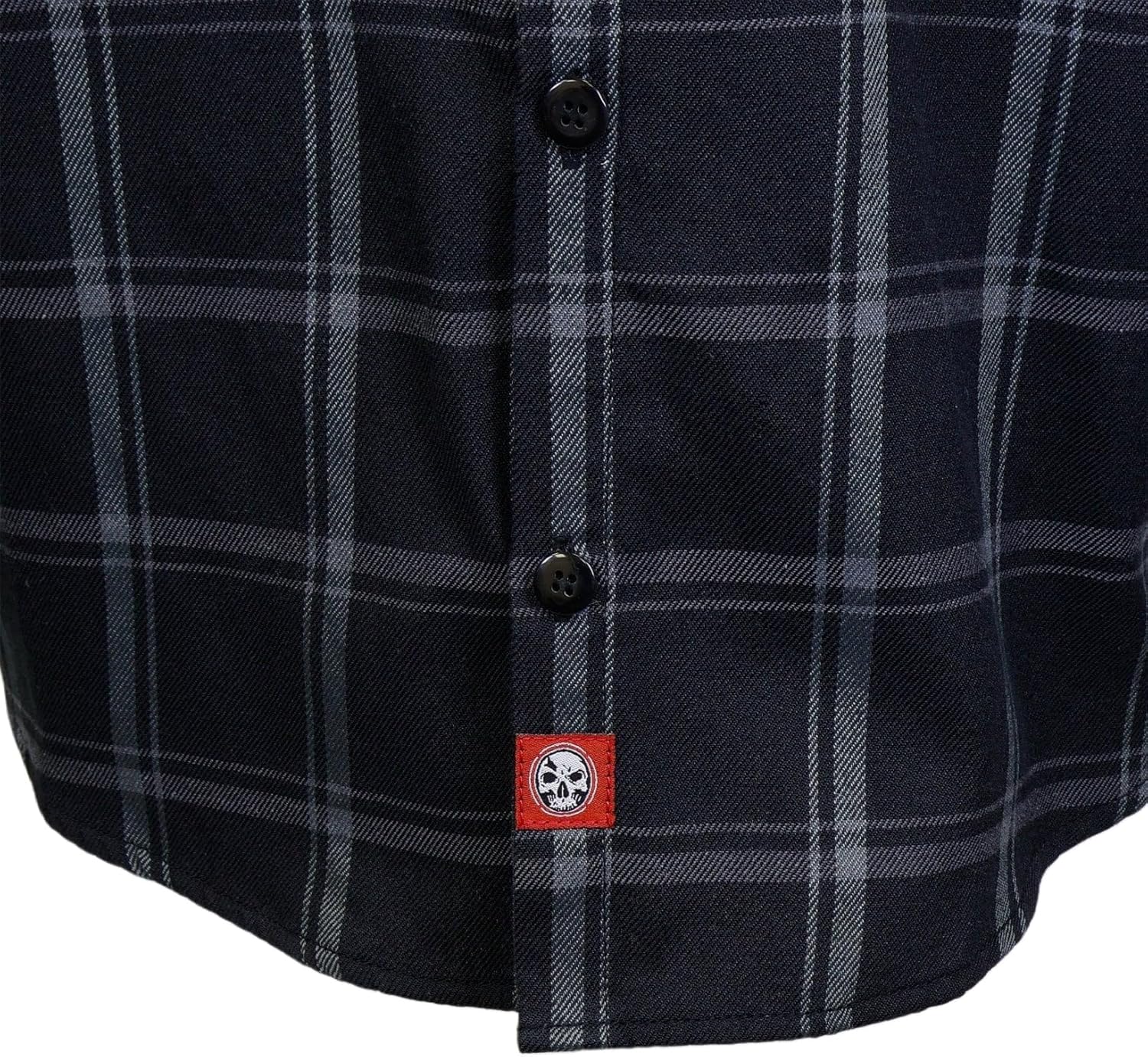 Demons Behind Me The Silent Night Black & Grey Flannel (Hidden Snap Collars) - Image 8