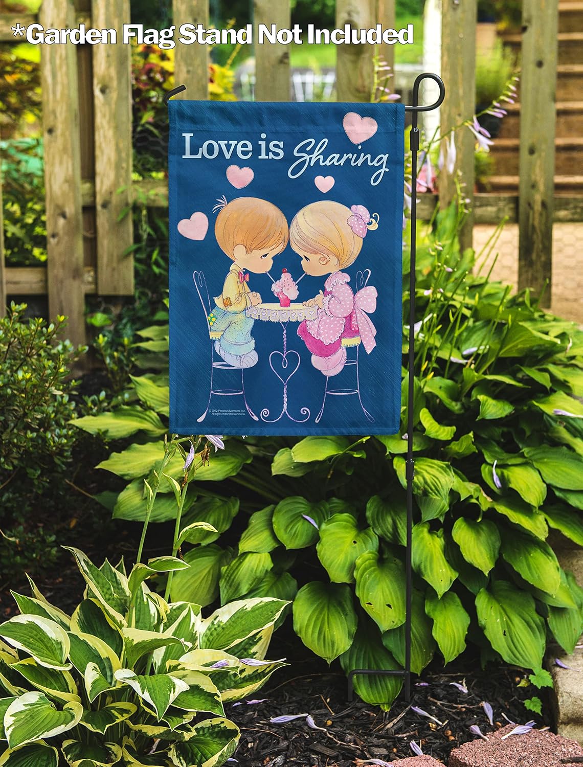 Flagology.com, Precious Moments Ice Cream Sundae – Garden Flag 12.5" x 18", Outdoor Flag, Exclusive Premium Fabric, Licensed Precious Moments, Valentine's Day