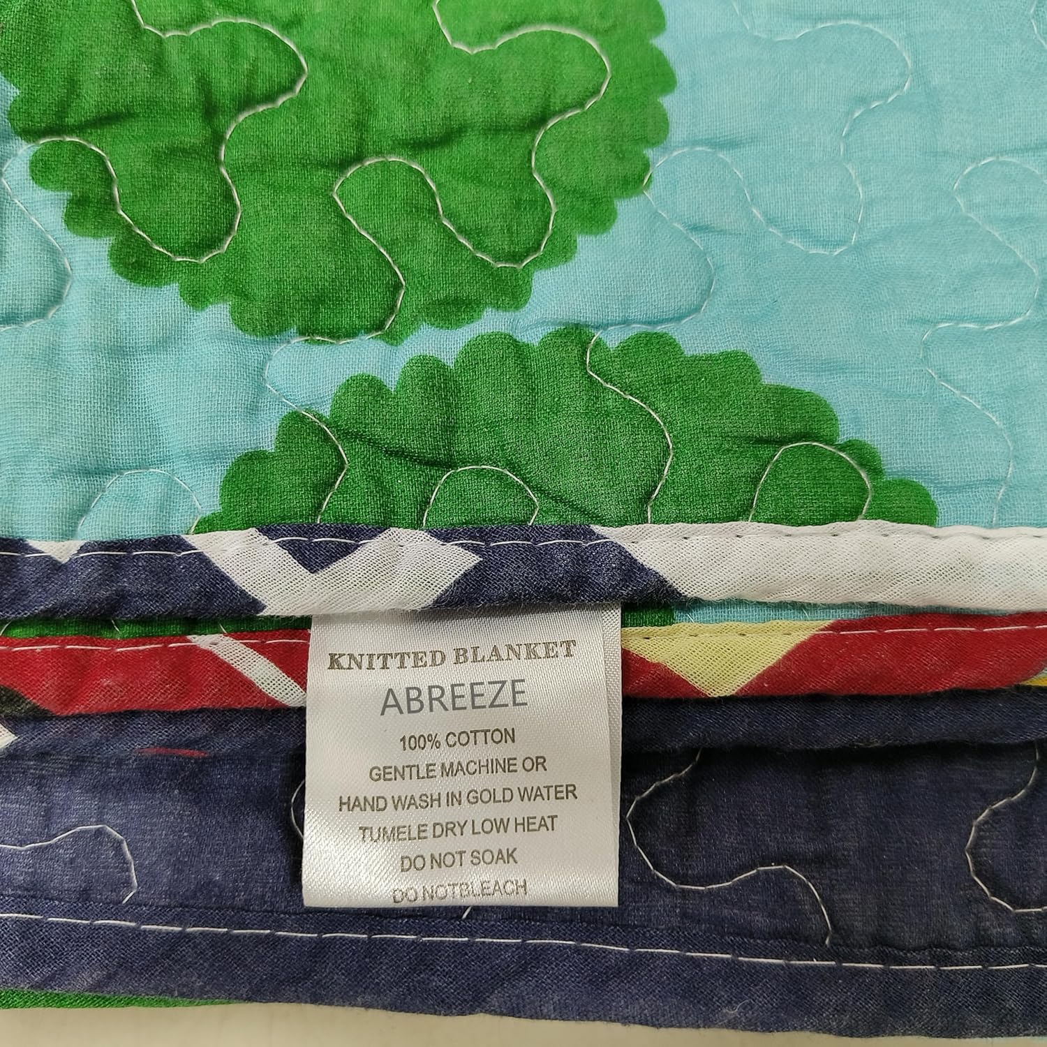 ABREEZE 100% Cotton Children's Bedspread, Train Pattern Coverlet Truck Quilt Bedspread Throw Blanket for Baby Kids 43" X 51" 1PCS