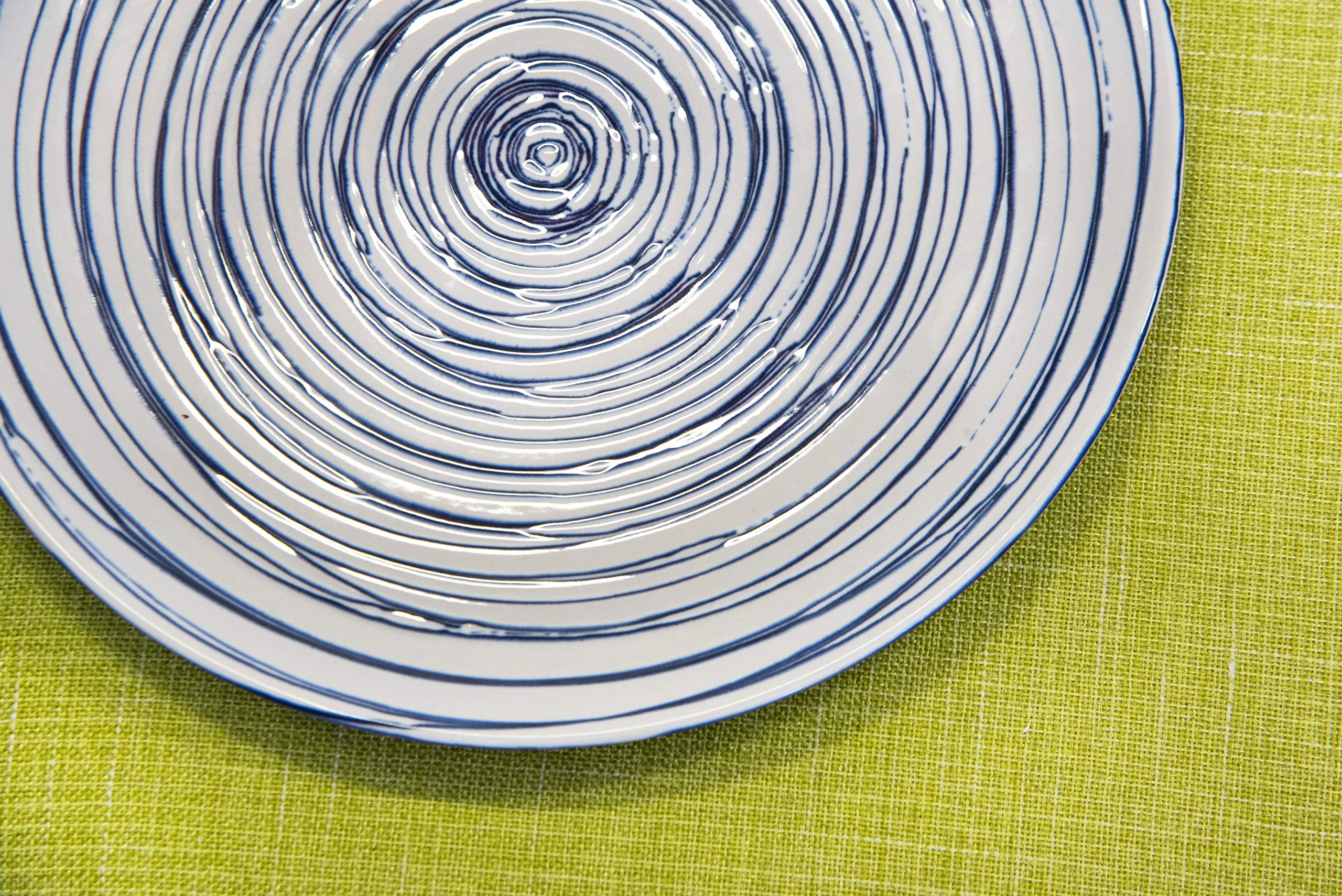 Excelsa Hanami Tafelservice 18-teilig, Keramik, Weiß und Blau
