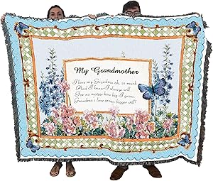 Pure Country Weavers My Grandmother Blanket by Audrey Jean Roberts - Gift Tapestry Throw Woven from Cotton - Made in The USA (72x54)