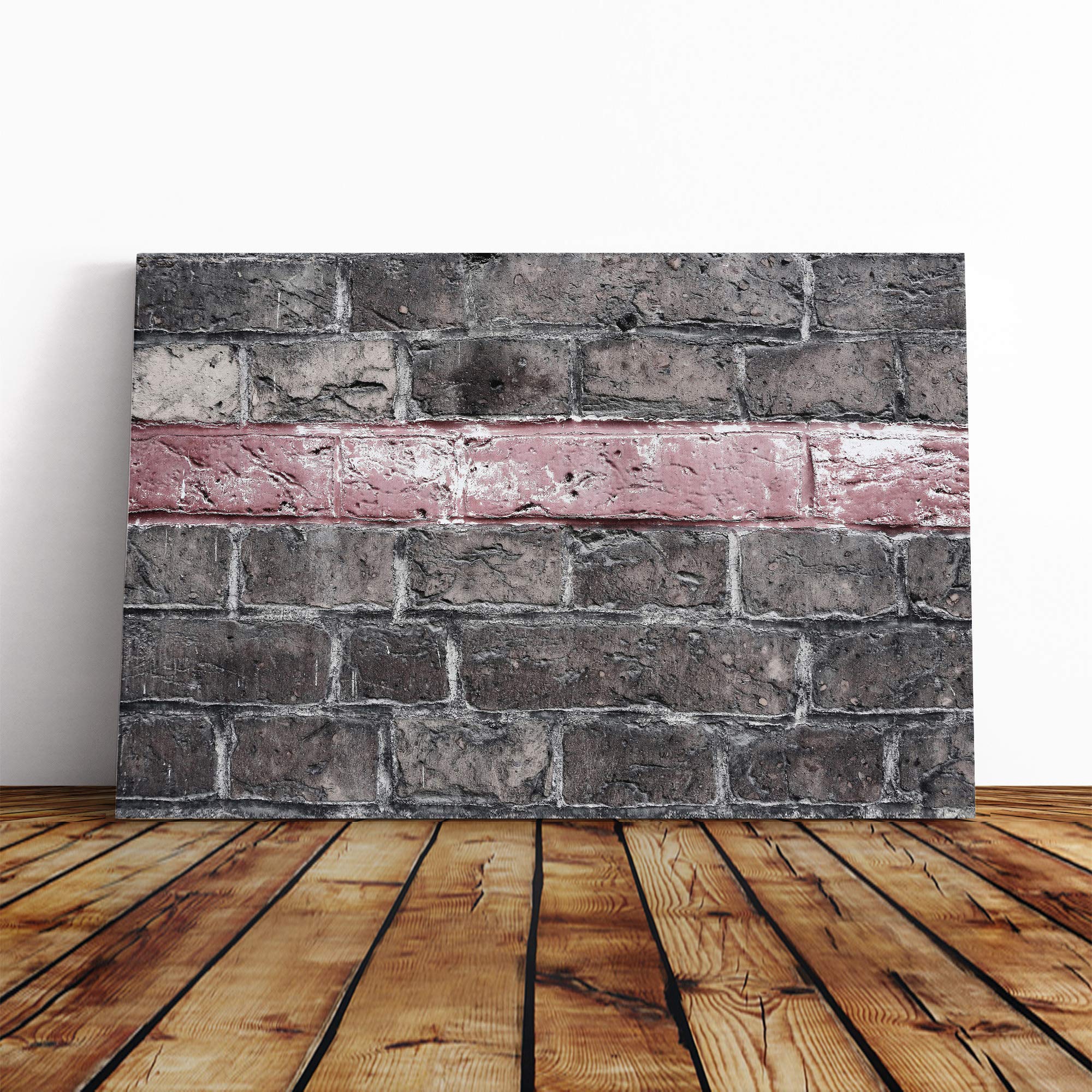 Art Brick Wall Canvas Print | Gallery Wrapped 30mm Frame Wall Art | 24x16 inches | Ready to Hang | Contemporary Picture | Living Room Bedroom Lounge Office