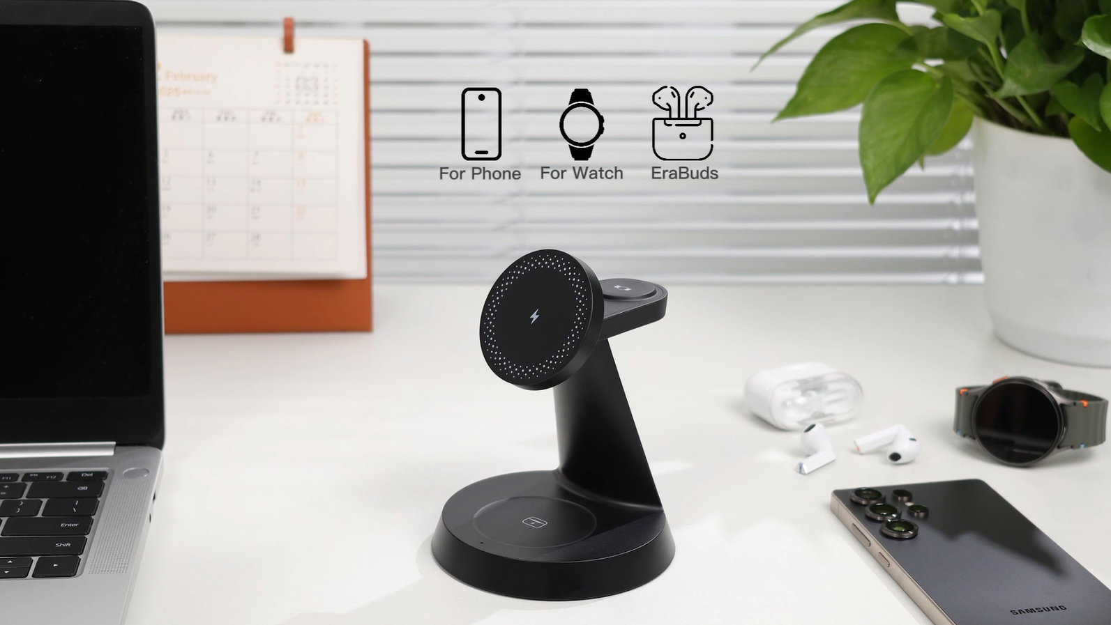 Amazon.co.jp: Meifigno Samsung用3 in 1磁気ワイヤレス充電器、Galaxy