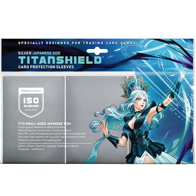 TitanShield (150 fundas) Fundas de baraja pequeñas de tamaño japonés de colores para cartas coleccionables