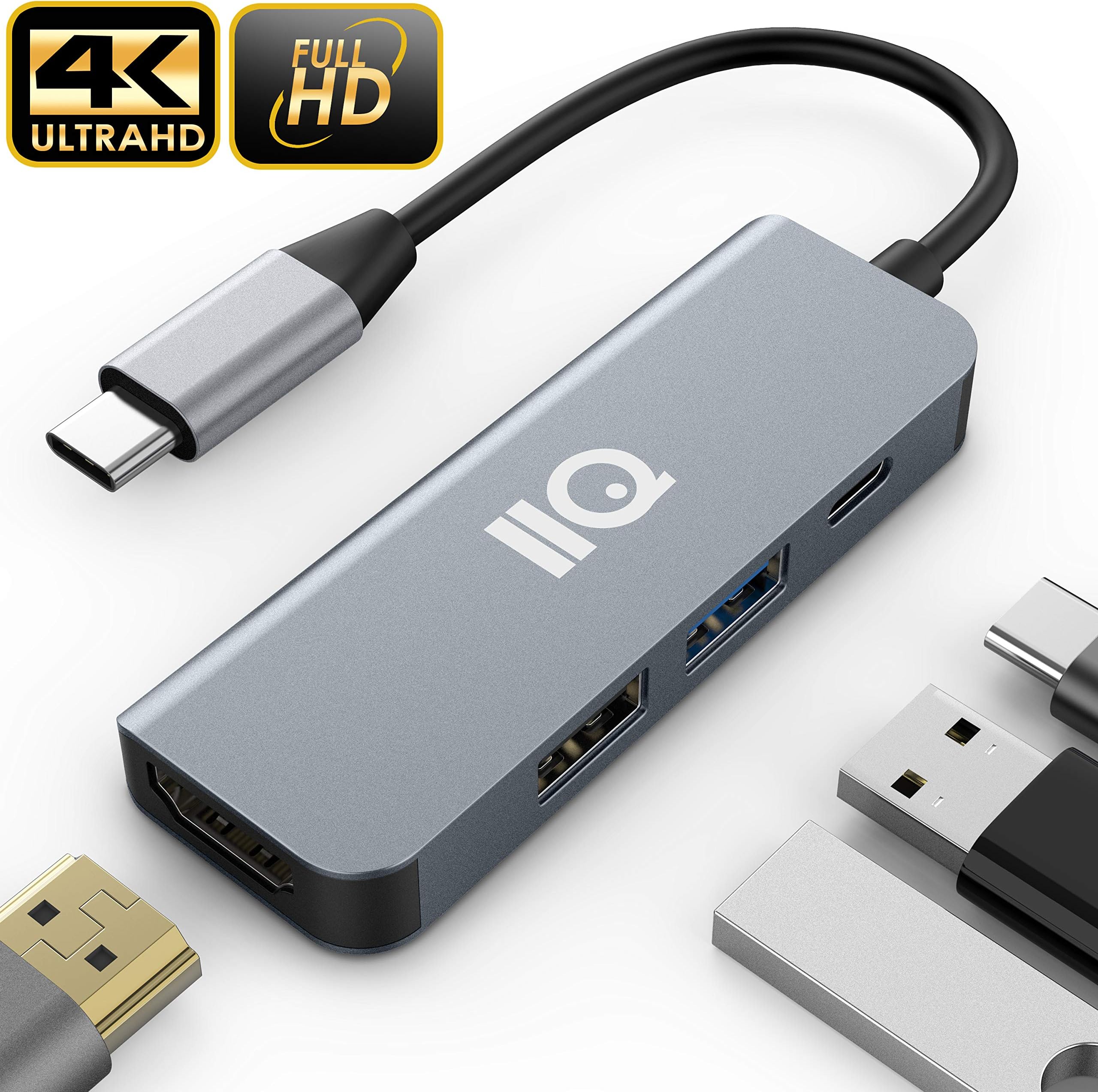 Updated 2021 Version USB C Hub for Nintendo Switch, 4-in-1 USB C Adapter with 4K USB C to HDMI, USB 3.0 and 2.0 Ports, MacBook Pro 2016/2017/2018/2019, ChromeBook, XPS, and More