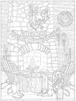 Amazon.com: Creative Haven Cozy Christmas Coloring Book