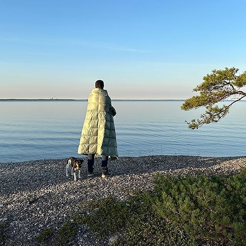 Miniatura 3 de Manta de campamento con caja de pies, ligera, plegable, resistente al agua, colcha de mochilero y cálida manta compacta para exteriores, 52 x 77