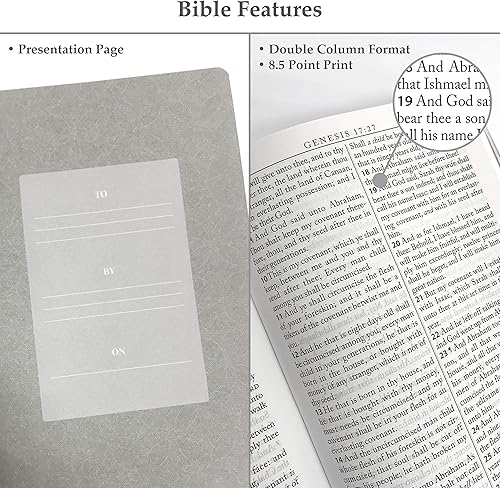 Miniatura 5 de Juego de regalo bíblico gris con Biblia KJV y adorno de cruz plateado con cristales de Swarovski