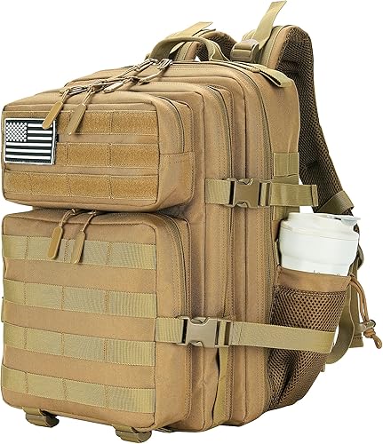 Miniatura 26 de Mochila táctica militar impermeable de 25L para hombres y mujeres, paquete de asalto, mochila de viaje pequeña, Fresa, Pequeño, Mochilas Daypack