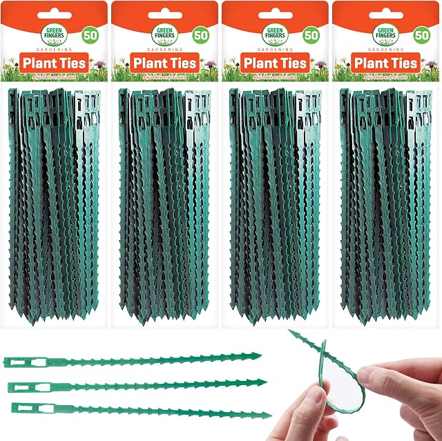 200pk Plant Ties for Climbing Plants | 17.5cm | Green Twist Ties | Heavy Duty Garden Ties for Plants, Shrubs, Trees & House Plants | Green Cable Ties | Plant Tie | Garden Twist Tie | Garden Cable Ties