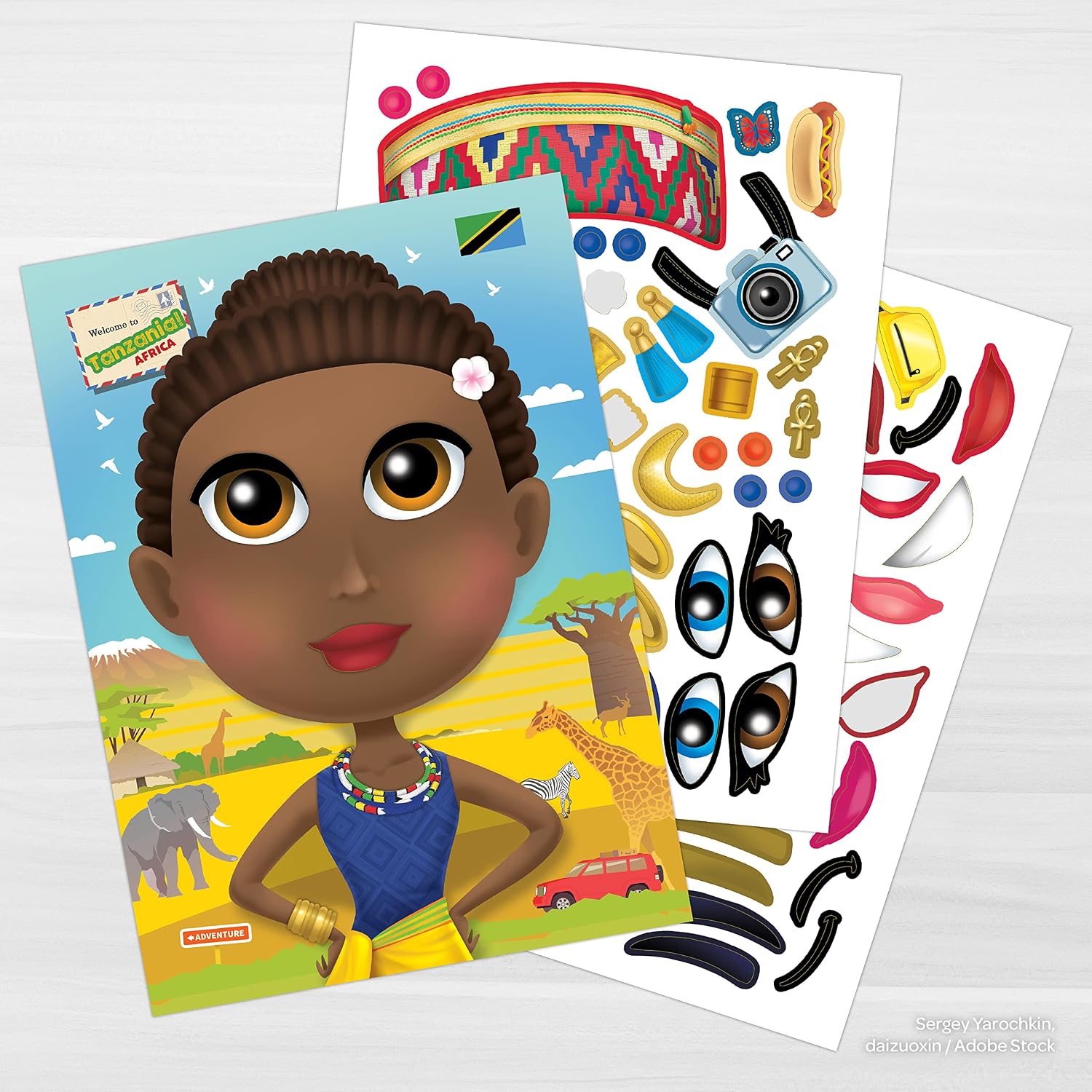 Bendon Faces Around The World Create A Face Reusable Sticker Book, Diversity Books, 32 Pages, 54335