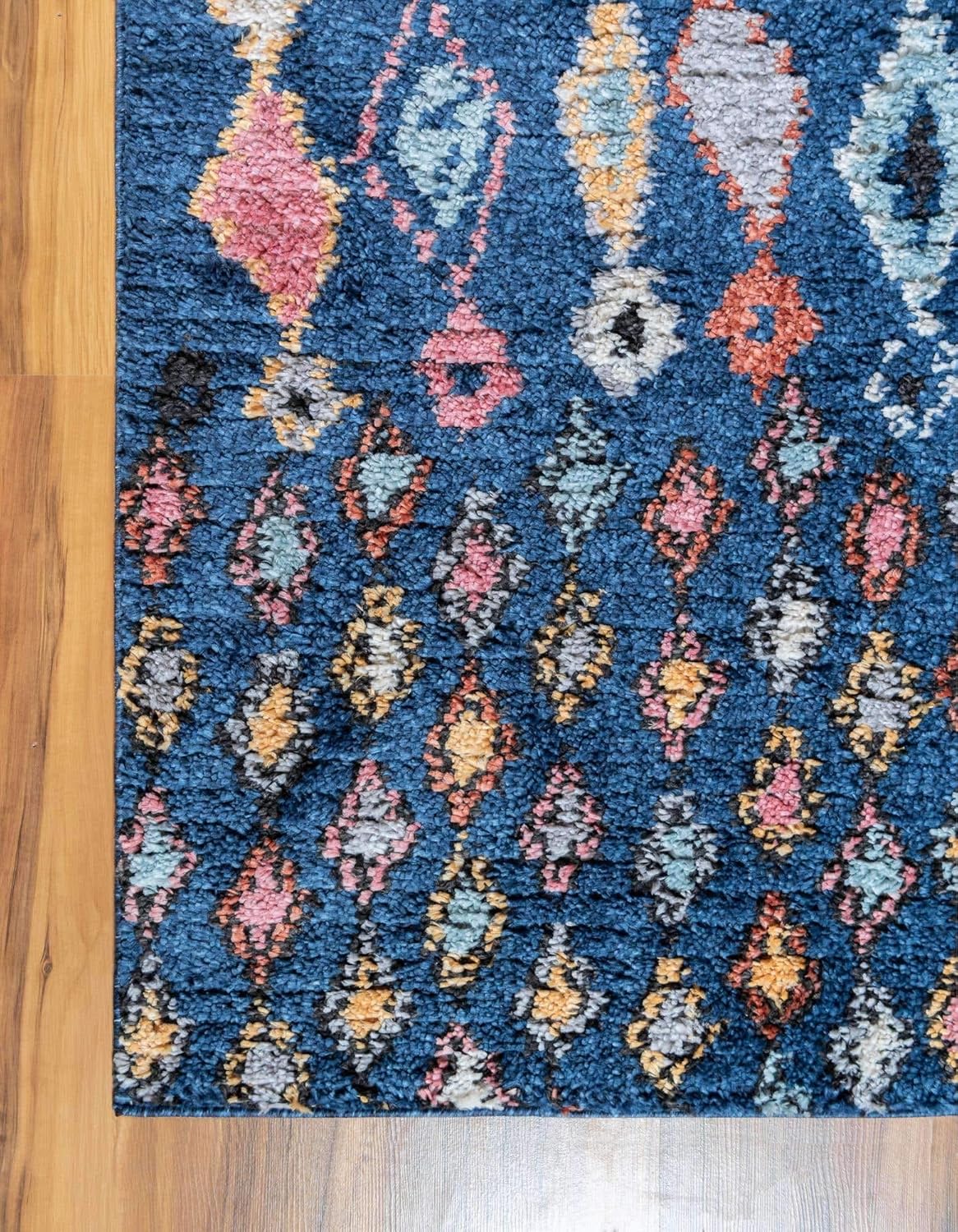 Unique Loom Morocco Collection Abstract Tribal, Bohemian Area Rug (2' 2 x 6' 0 Runner, Navy Blue/Black)