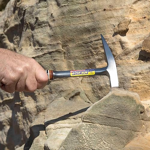Miniatura 6 de ESTWING Rock Pick - Martillo geológico de 13 onzas con cara lisa y agarre de cuero genuino - E13P