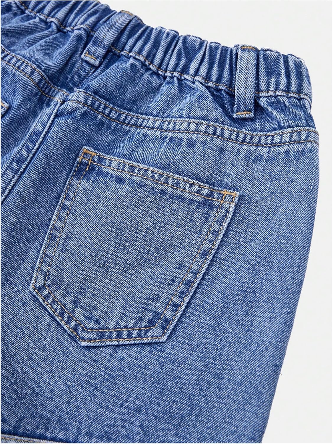 WDIRARA Girl's Heart Patch High Waisted Jean Shorts Elastic Waist Y2k Casual Denim Shorts - Image 5