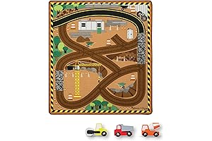 Melissa & Doug Round the Construction Zone Play Rug For Your Boys Room