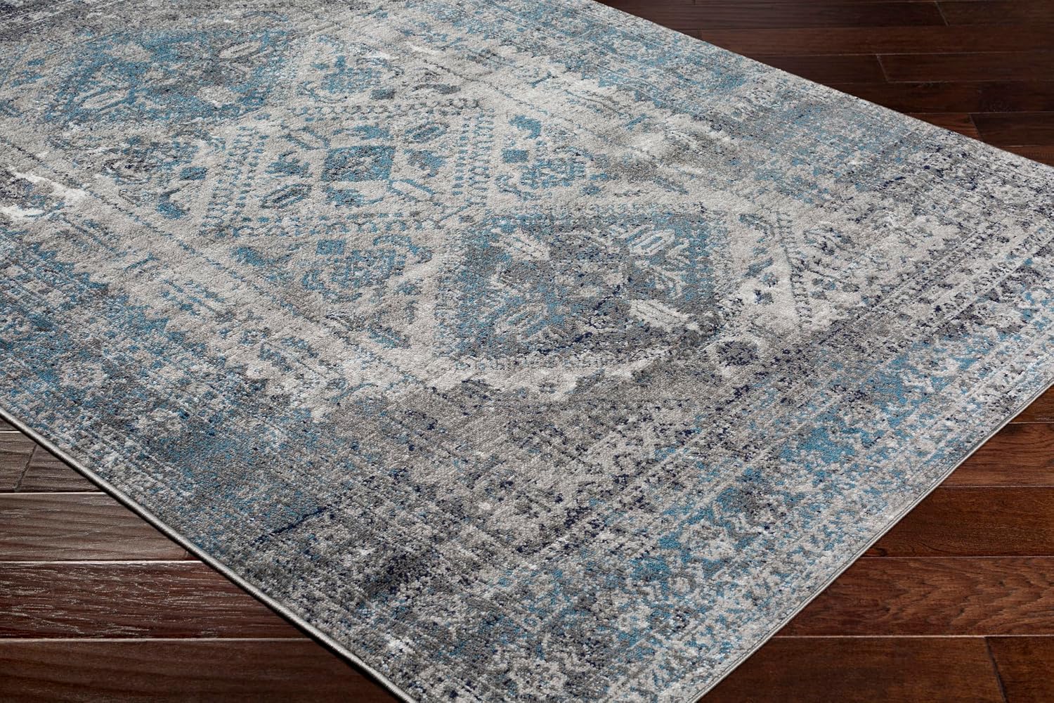Livabliss Desta Vintage Oriental Area Rug,5'3" x 7'3",Blue/Grey