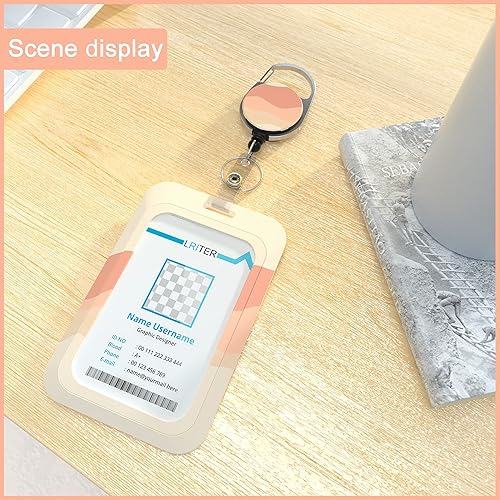 Miniatura 7 de LRITER Soporte para insignia y clip retráctil resistente, soporte para tarjeta de identificación con carrete retráctil para profesor, enfermera.