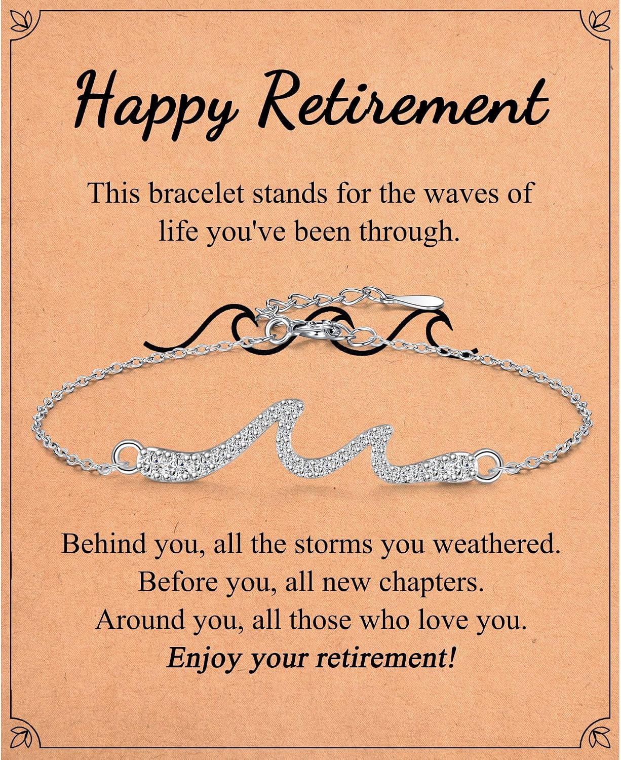 Inspirational Gifts for Women, Wave of Life Inspirational Bracelet, Thinking of You Cheer Up Get Well Encouragement Gifts for Women Friends, Life is Tough But So are You