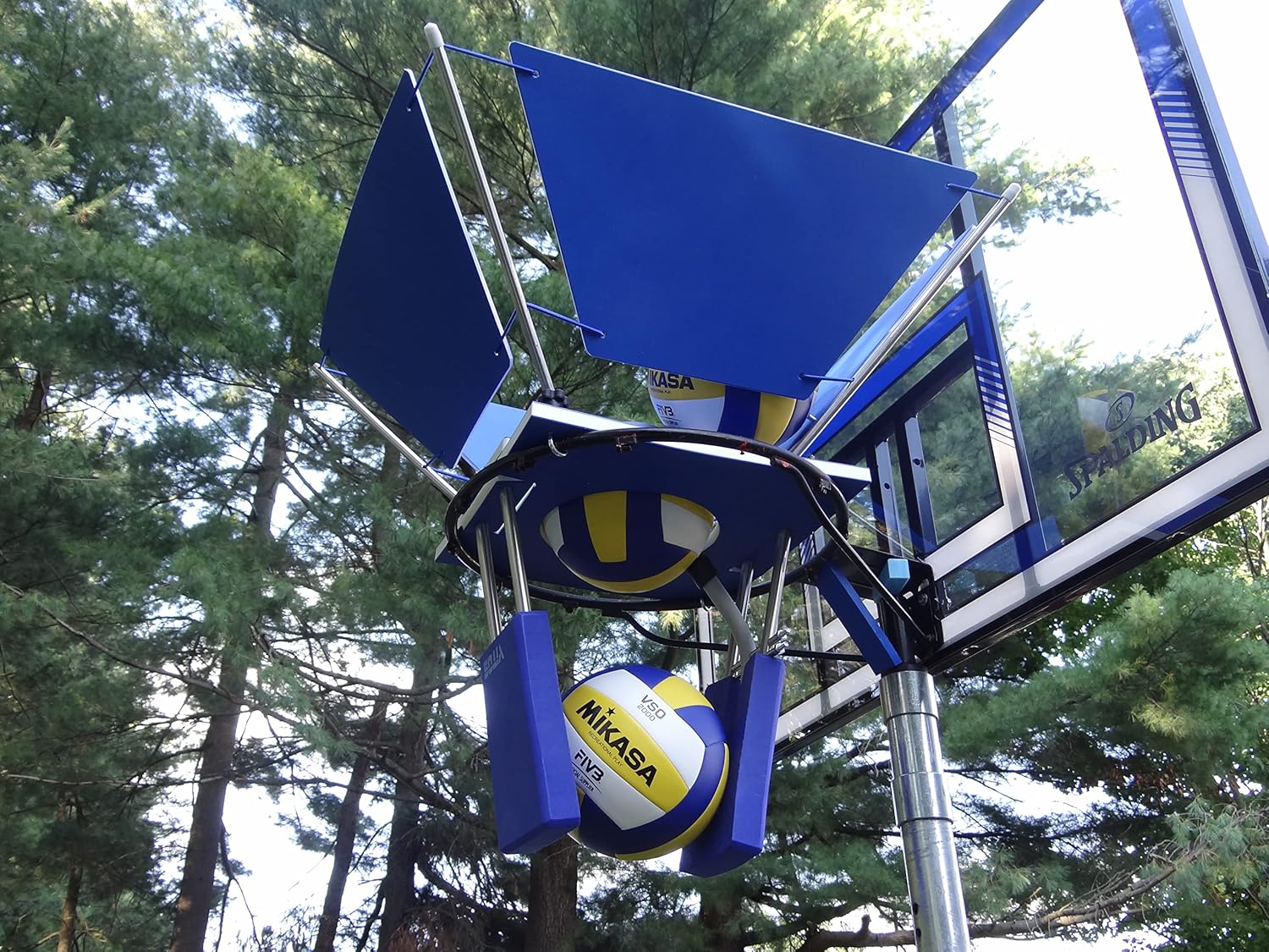 Volleyball Spike Trainer. (On Basketball Systems) Blue