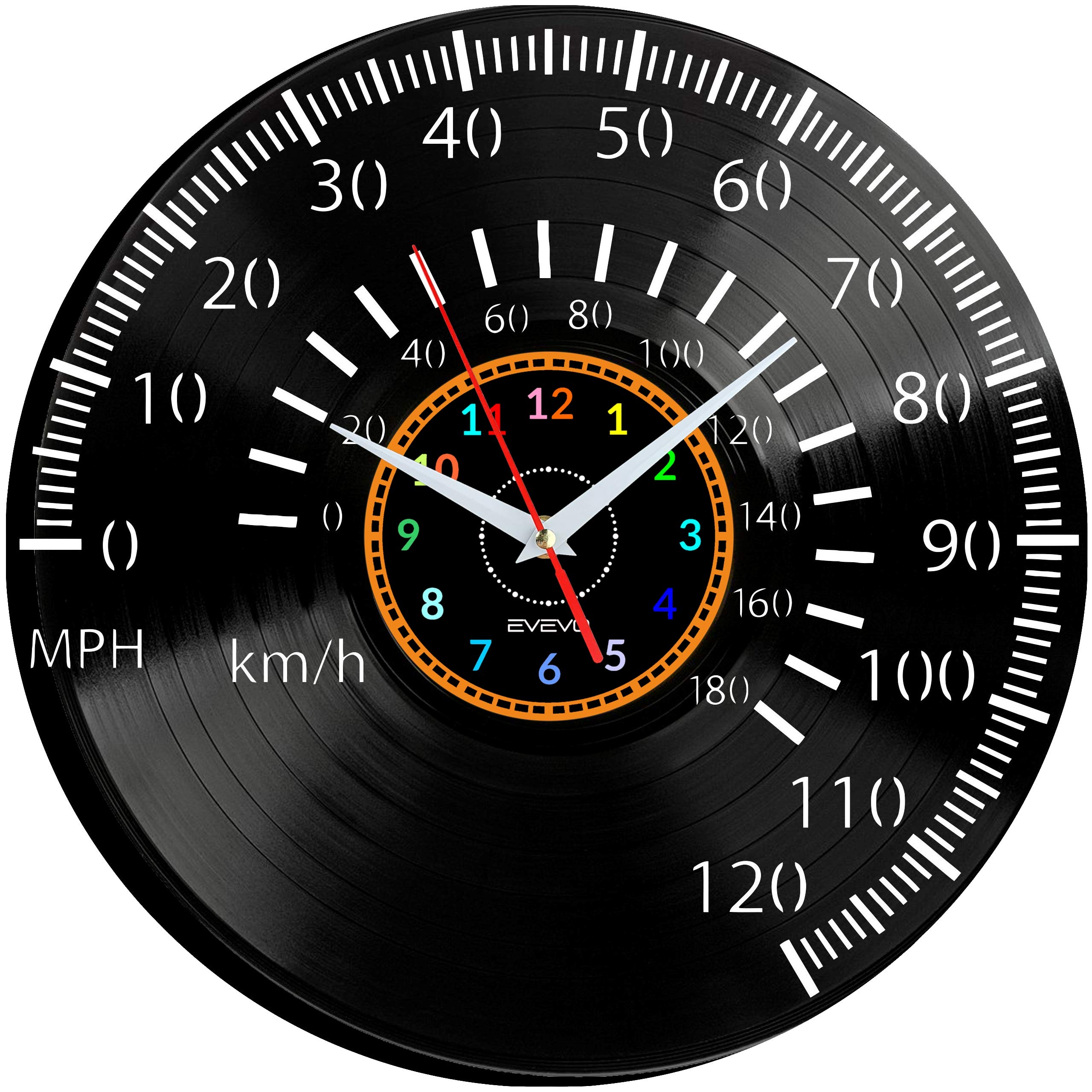 Horloge Plaque Vinyle W1453, le Cadeau Parfait pour un Garage d'Homme