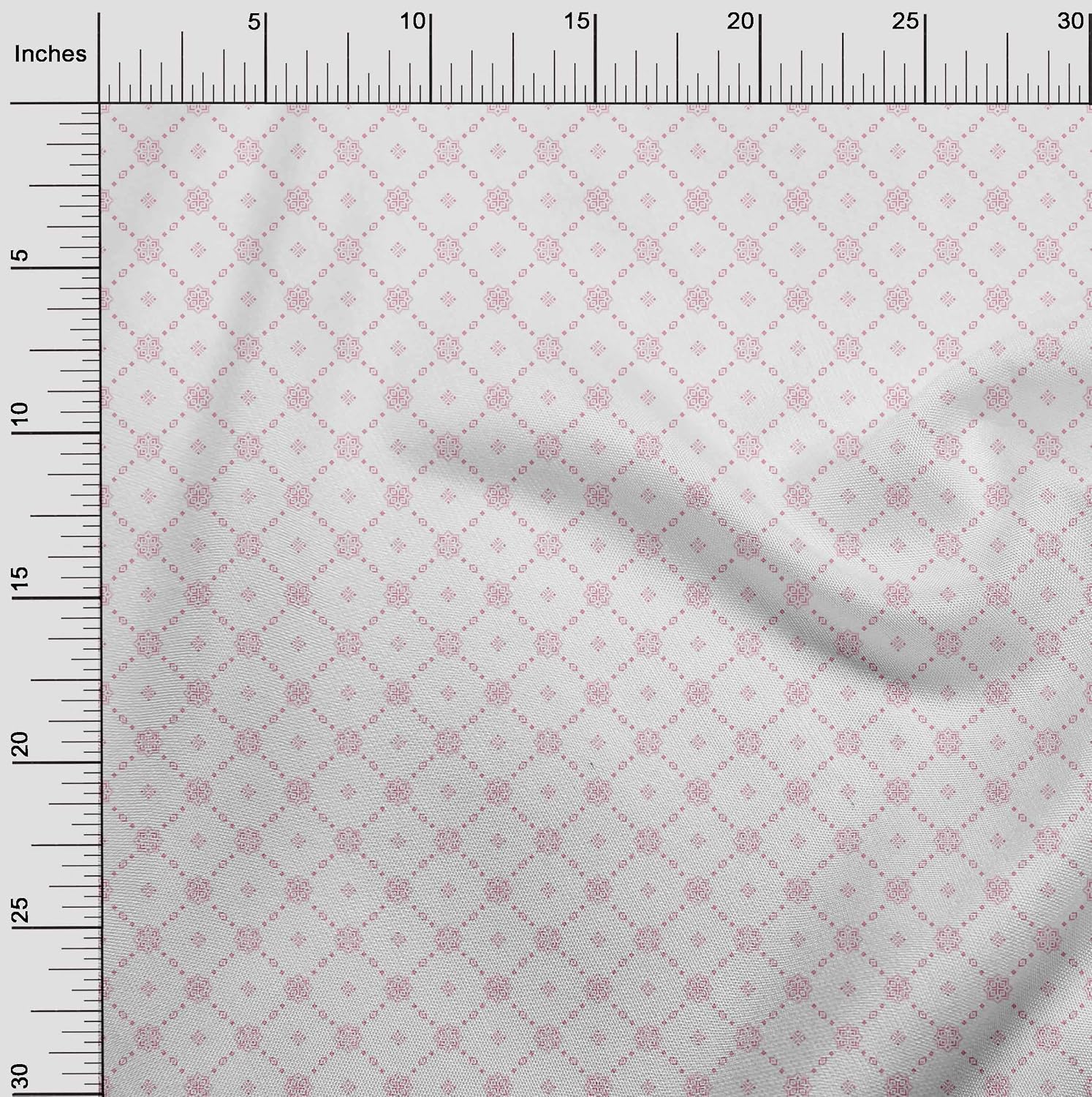 oneOone Cotton Flex Pink Fabric Square & Check Geometric Dress Material Fabric Print Fabric by The Yard 40 Inch Wide