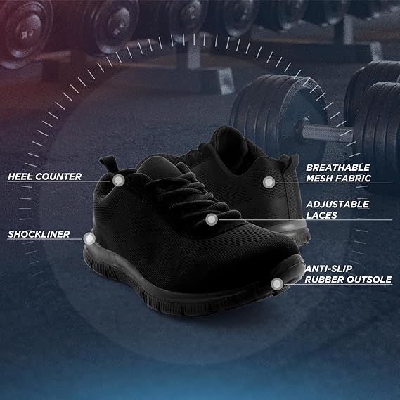 Get Fit Mens Mesh Running Trainers Athletic Walking Gym Shoes Sport Run