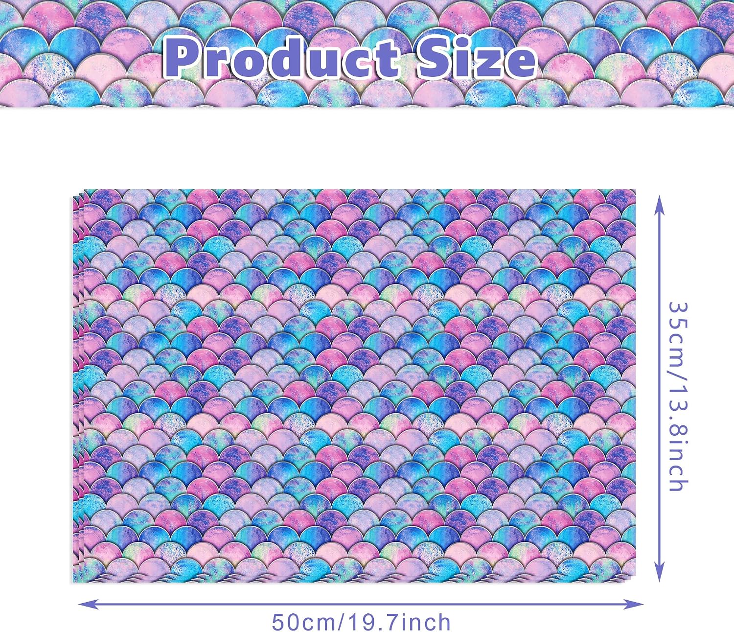 100Sheets Mermaid Theme Tissue Paper Colorful Scales Pattern Tissue Paper DIY Mermaid Wrapping Paper for Arts Crafts Supplies, Birthday Wedding Baby Shower Party Decorations,13.8 * 19.7inches