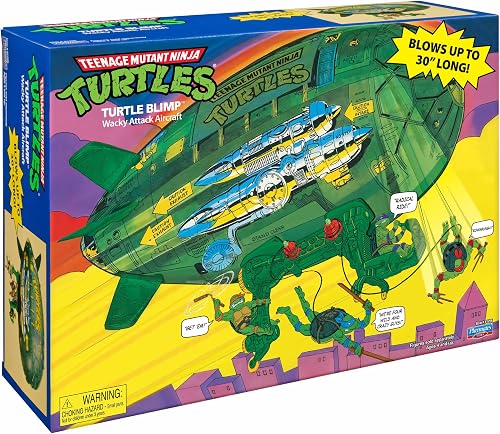 Playmates - Jouet Playset de Figurines de Tortues Ninja - TMNT - Leonardo, Donatello, Michelangelo, Raphael, Blimp des Tortues - Vert - Plastique - 4 pièces - 4 Ans et Plus - 4E+1 x 12 x 25 cm - 3