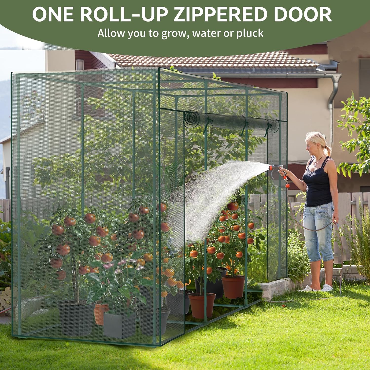 Crop Cages for Garden Plant, 9.8x3.3x6 Ft Plant Protection Tent with Zippered Door, Raised Garden Bed Cover with Frame, Wind-Resistant Plant Cages for Outdoor Plants Vegetable Flower