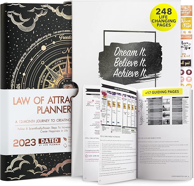 Law of Attraction Planner 2023 - Weekly, Monthly Planner, a 12 Month Journey to Increase Productivity & Happiness