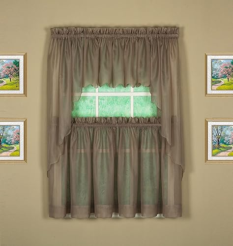 Vista 400 de Today's Curtain - Cortina Emelia de gasa original, panel de 84 pulgadas, negro, 60 pulgadas de ancho x 84 pulgadas de largo