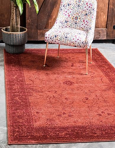 Rugs.com Miranda Collection - Alfombra mediana de 2 pies 2 pulgadas x 3 pies, color rojo óxido, perfecta para entradas, cocinas, rincones