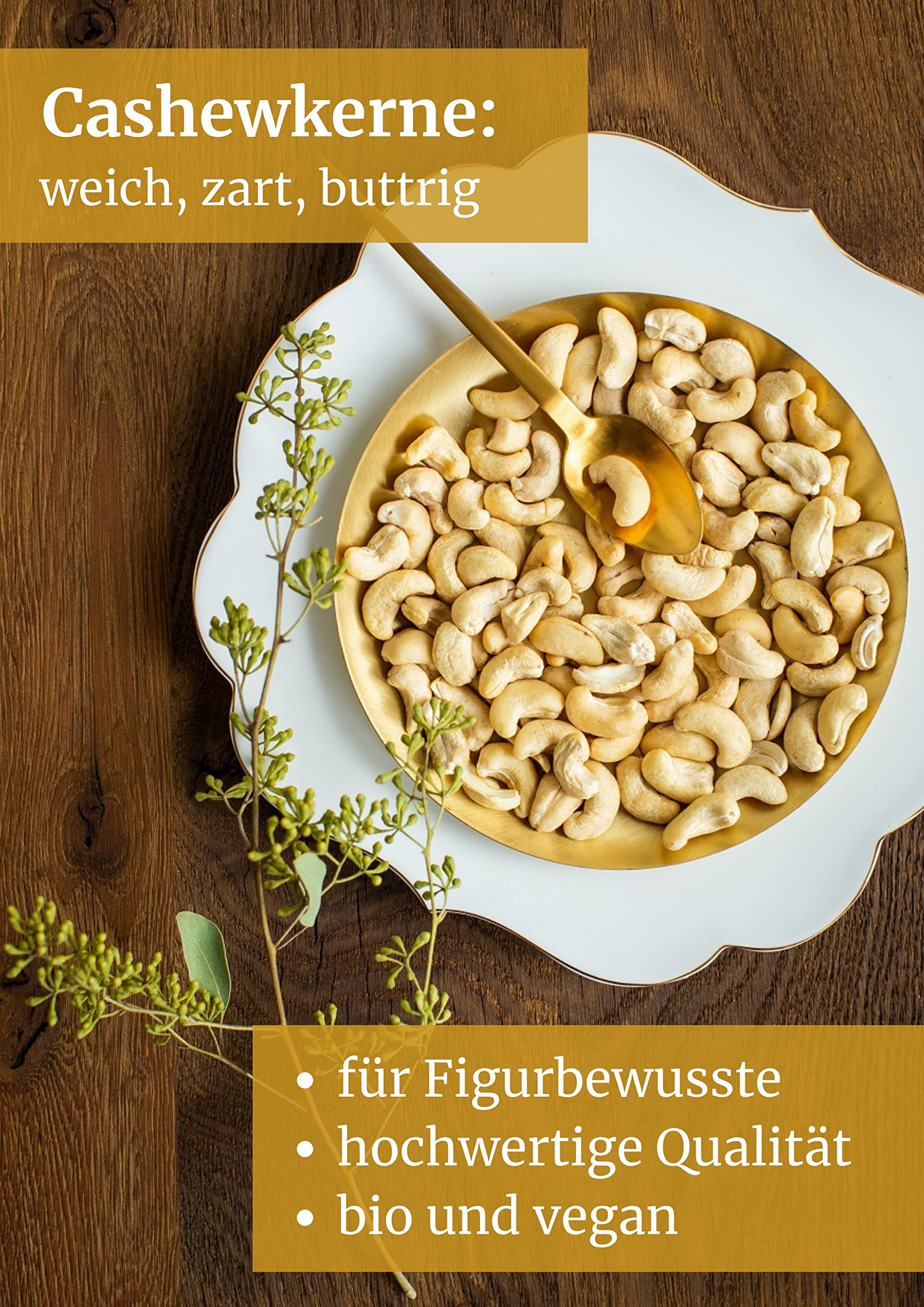 Cashewkerne bio Jalall D'or | 3 x 1 kg | natur | BIO zertifiziert | ganz | BIO CASHEWS frisch abgefüllt | wertvolle MAGNESIUM-Quelle | natürlicher TRYPTOPHAN-Lieferant | Cashewnüsse 3 kg