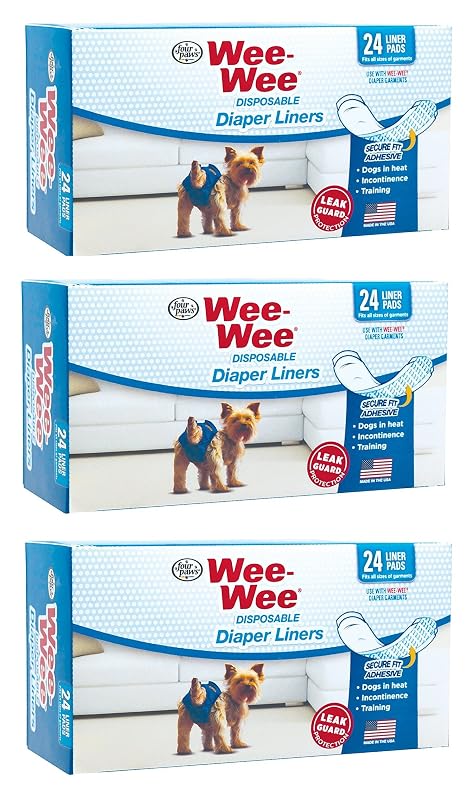 Refil de Fraldas Higiênicas para Cães Wee-Wee com Adesivo 4 Paws, Grande, 72 Unidades