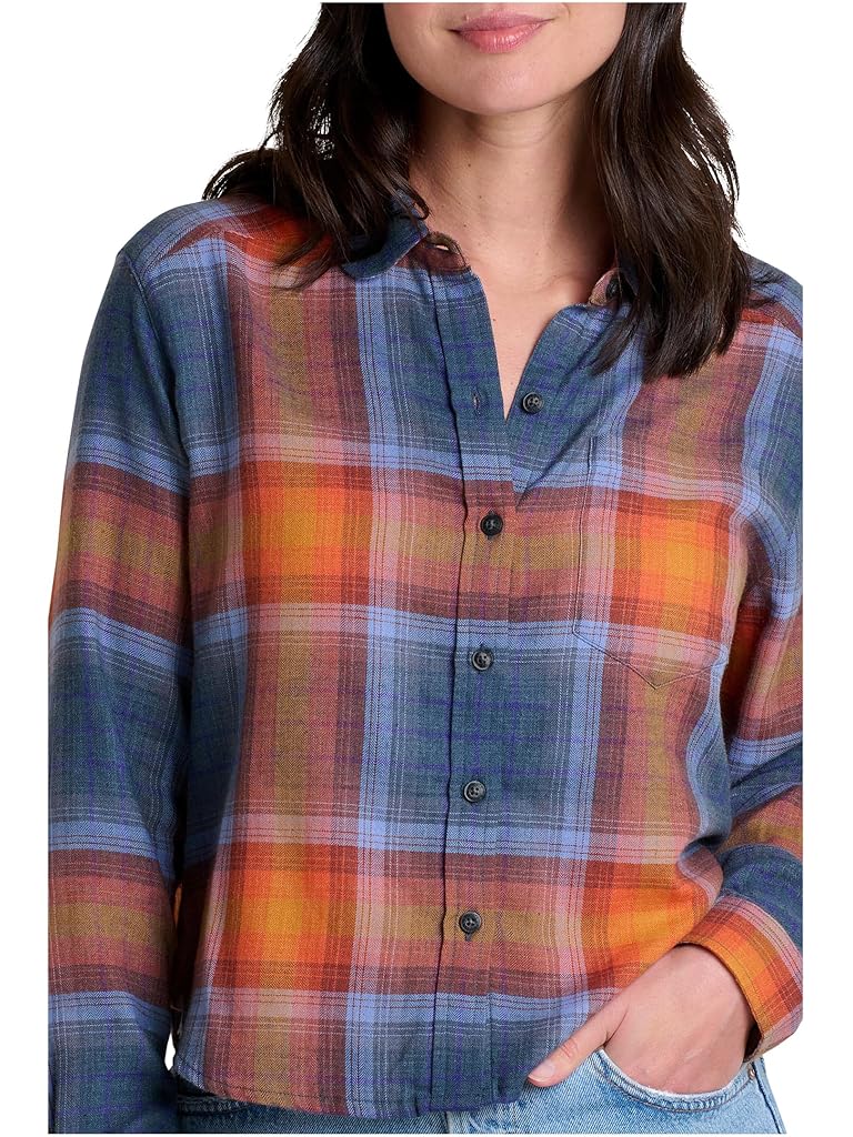 Purple Toad&Co Re-Form Flannel Boxy Long Sleeve Shirt