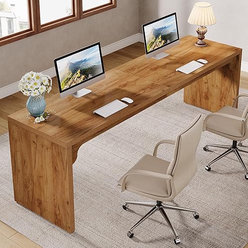 Miniatura 3 de Tribesigns - Escritorio para computadora de 78.7 pulgadas, escritorio extra largo de madera, mesa grande de escritura para 2 personas para oficina