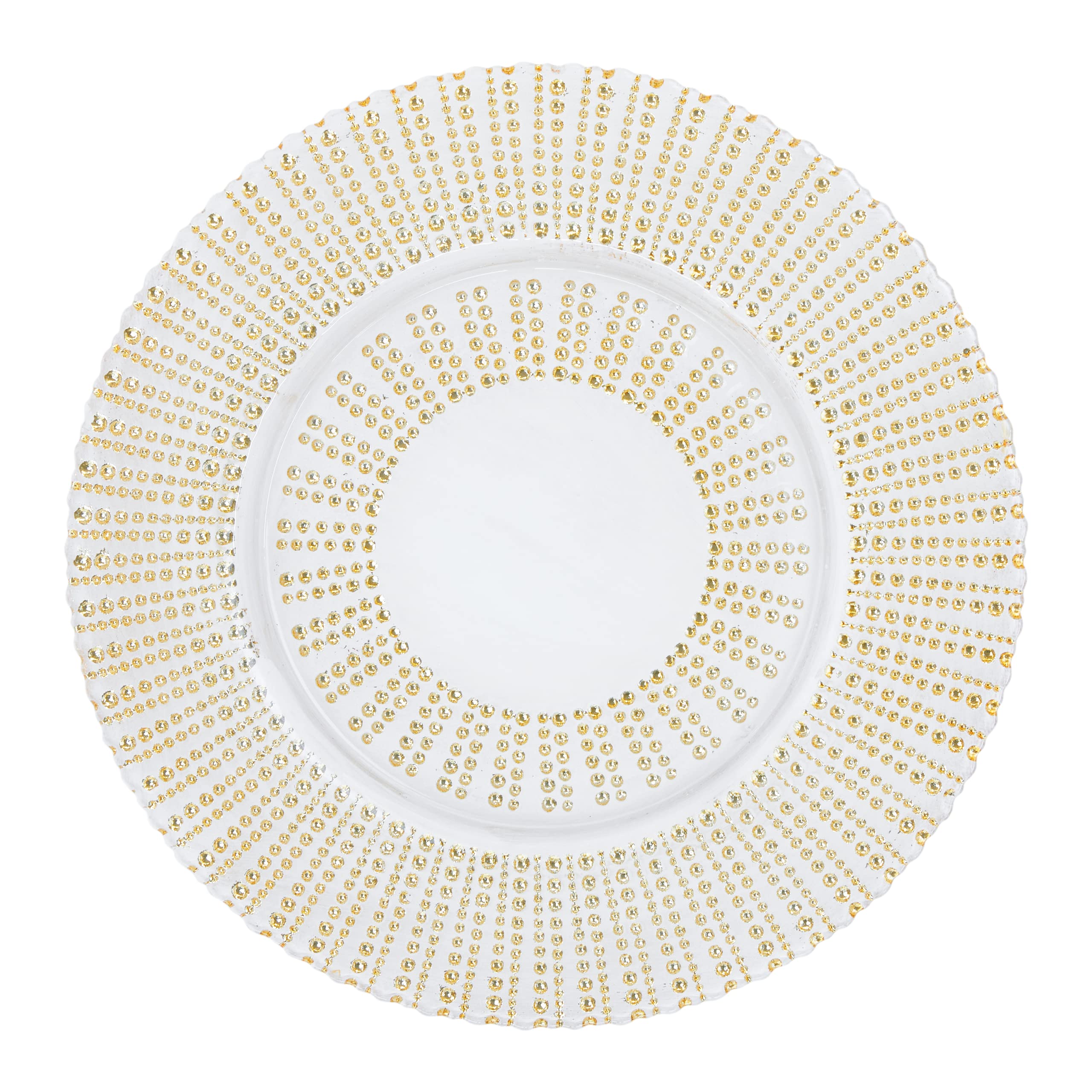 Sparkles Home Venezia Glass Charger Plate, Round, Hand-Painted Dinner Plate Server, For Formal Dining Table Setting, Events, Wedding, Gold, 13", Sold