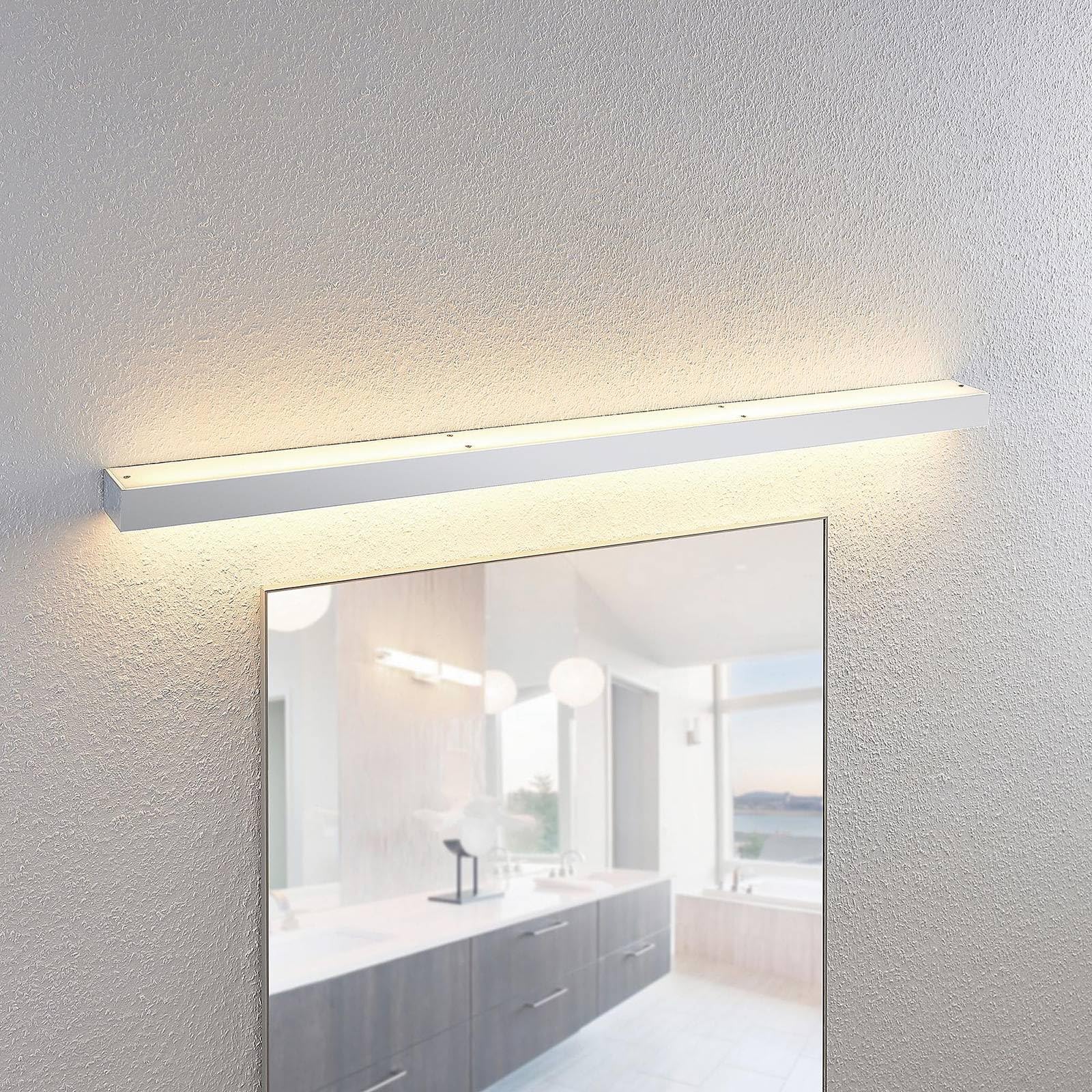 Lindby Bombillas LED aplique de pared interior en cromo, blanco, arriba | iluminación de pared, moderno, 3000 k blanco cálido, luz de espejo para cuarto de baño