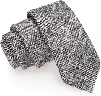 JEMYGINS 2.4" Cotton Necktie Solid Mens Cashmere Wool Skinny Tie