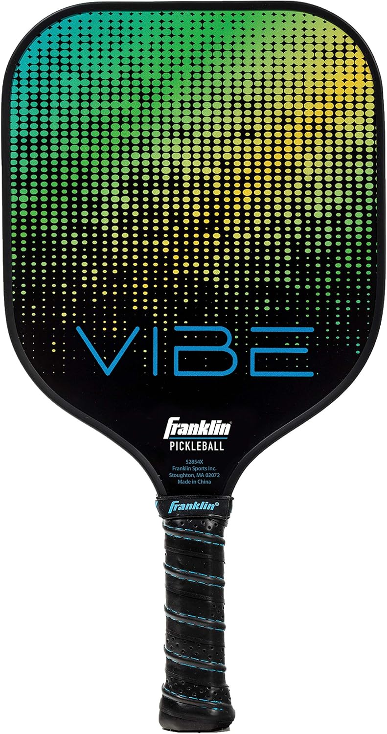 Franklin Sports Pickleball Paddle - Vibe Polypropylene Core Pickleball Racket - Official USA Pickleball (USAPA) Approved Pickleball Paddle - Lightweight Pro Racket - Green - 13mm Thick Core