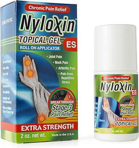Gel de alivio del dolor de Nyloxin Extra Strength Roll-On para aliviar la artritis el dolor muscular y las articulaciones 2 oz
