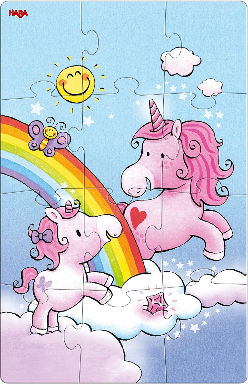 HABA - Unicorn Flash Puzzles – Rosalia and Her Children's Friends, Multicoloured (306164)