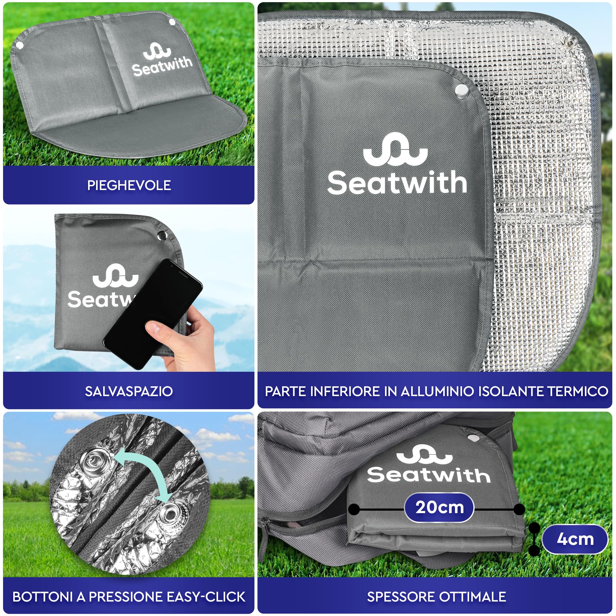 Tappetini Pieghevoli 2 Pezzi Per Esterno - Isolanti, Impermeabili, Con Borsa - Foto 3