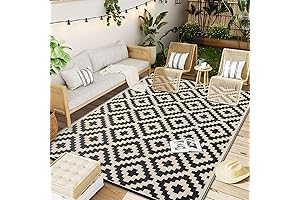 OLANLY Waterproof Outdoor Rug 9x12 ft