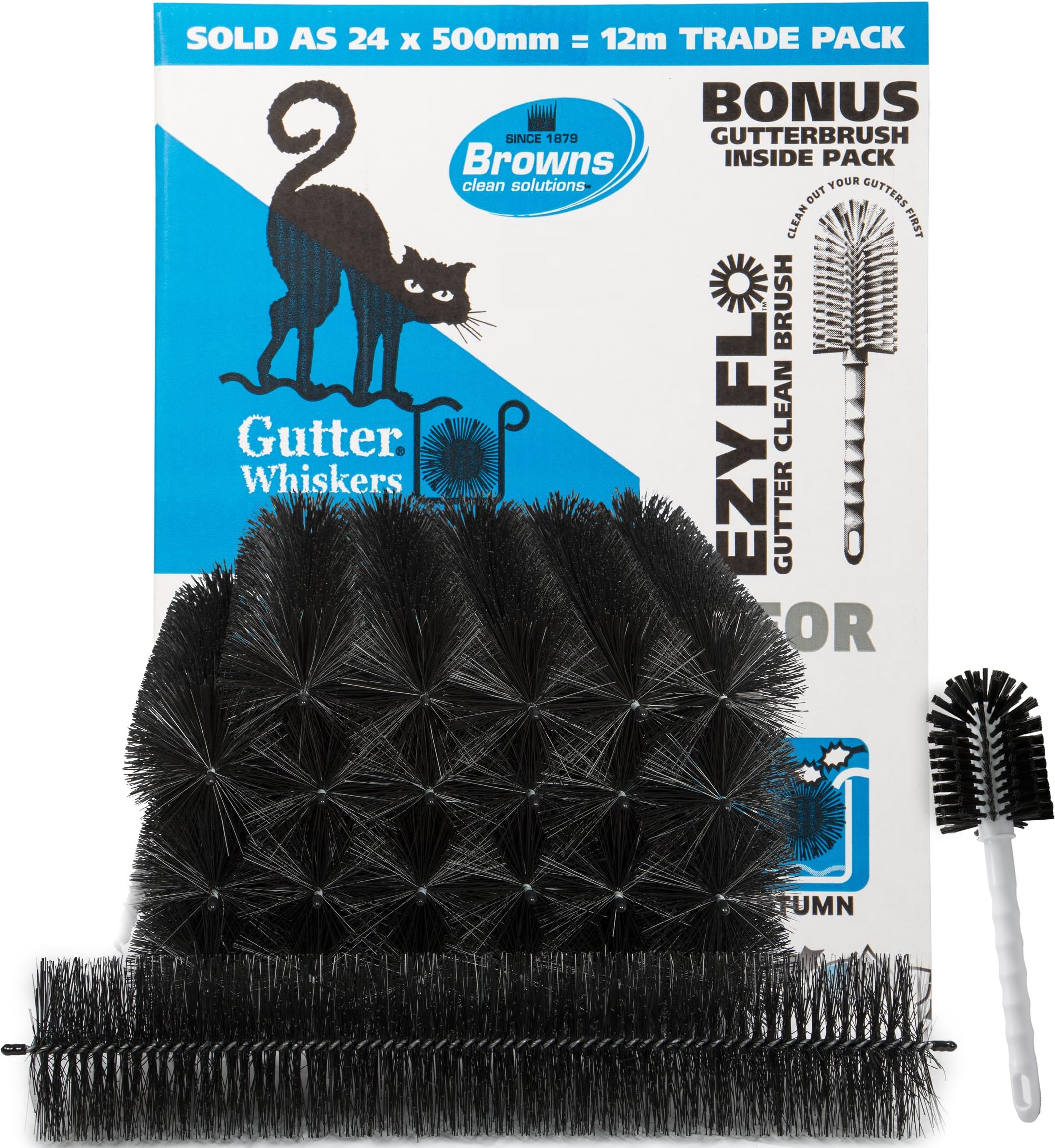 Gutter Guard 39-Foot Pack with Free Brush, Contains 19.7 x 4.1in, 24 Pack