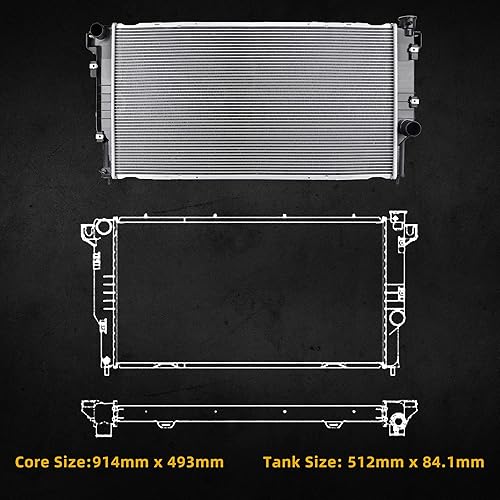 Vista 25 de DWVO Radiador completo compatible con Chrysler Town & Country Dodge Grand Caravan 3.3L 3.8L V6 2005-2007