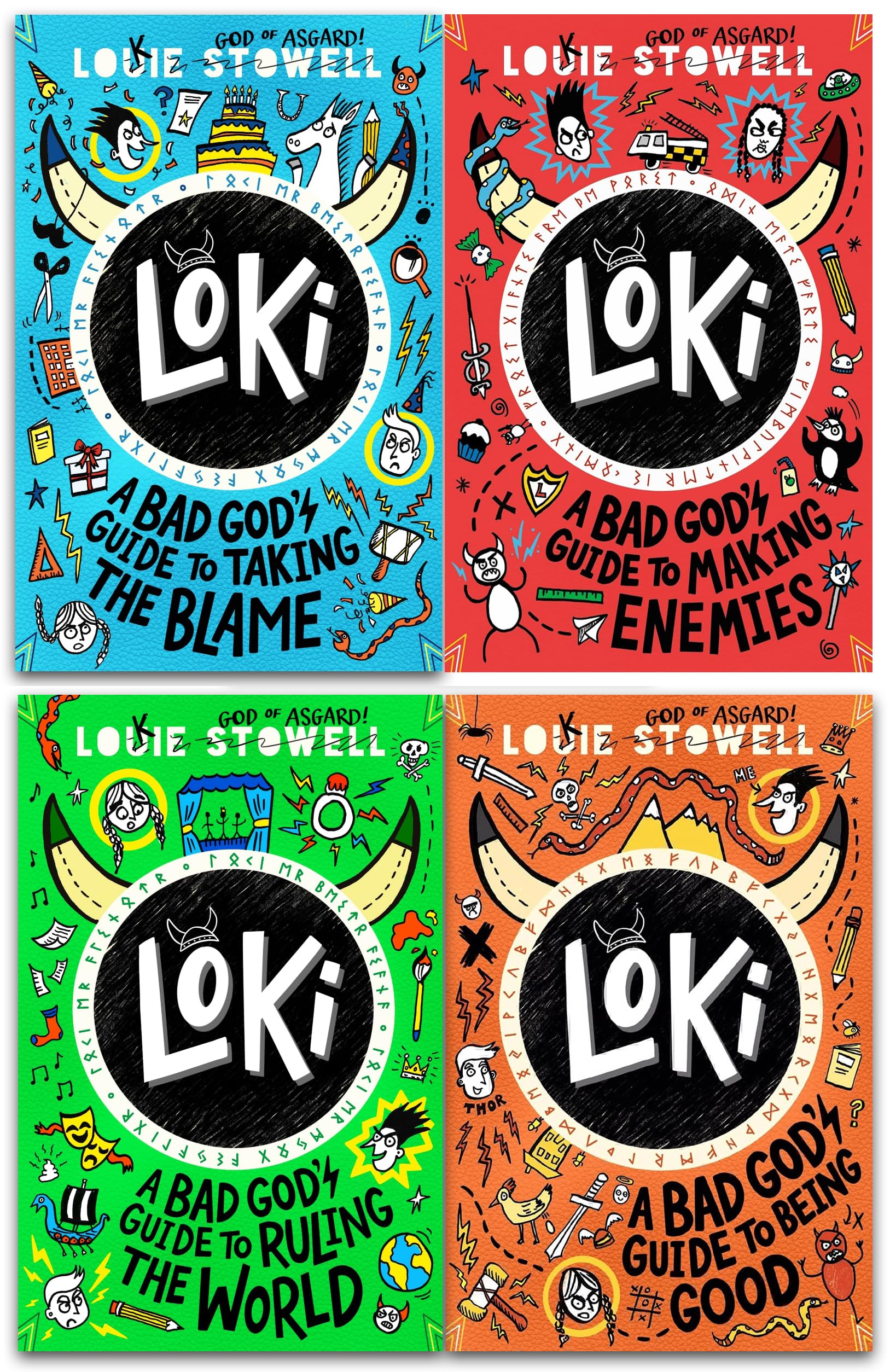 Loki A Bad God's Guide Series Collection 4 Books Set By Louie