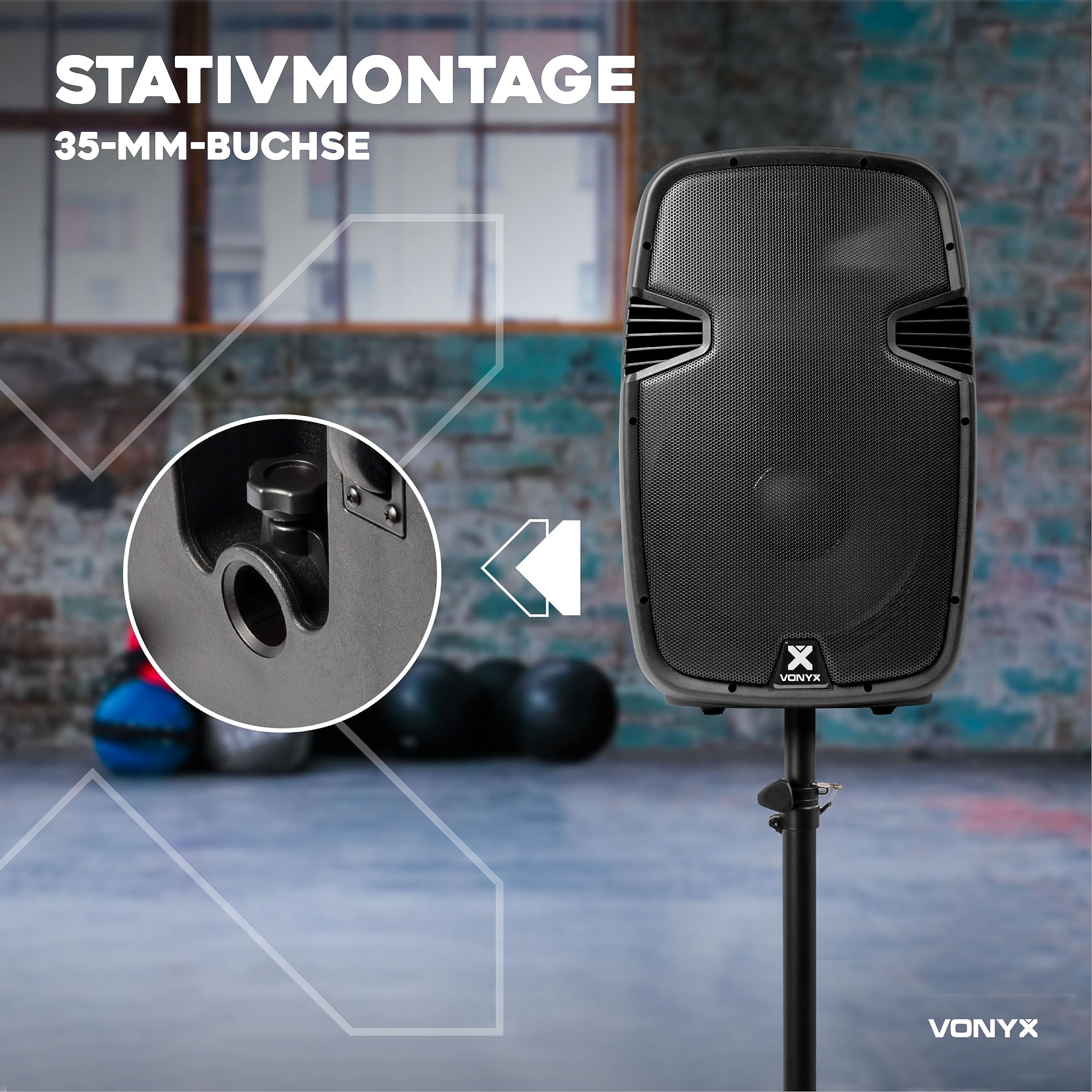 Vonyx SPJ-1500ABT MP3, PA Aktiv Lautsprecher, DJ Box, 800 Watt 15 Zoll High End Aktivpeaker, MP3-Player, Rollen, Fernbedienung, Bluetooth, USB, DMX, Cinch, PA-Speaker, Monitor Boxen, Karaoke, Schwarz