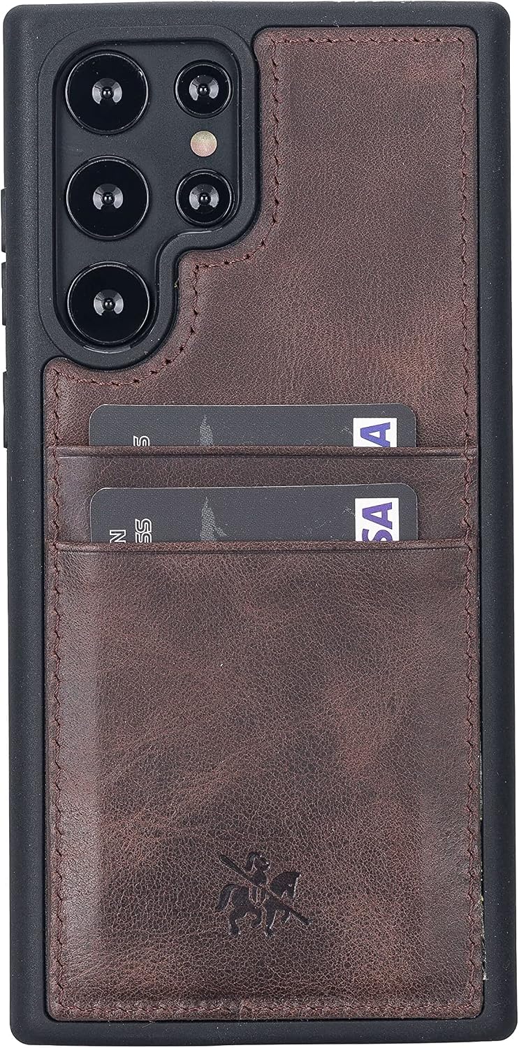 Venito Capri Leather Wallet Case Compatible with Samsung Galaxy S22 Ultra (6.8 inch) – Extra Secure with RFID Blocking & Padded Back Cover (Coffee Brown)